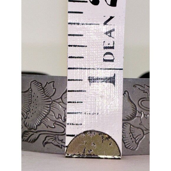 Vintage Kirk Stieff Pewter Cuff 70s Bracelet Poppies 900-B - Picture 5 of 5